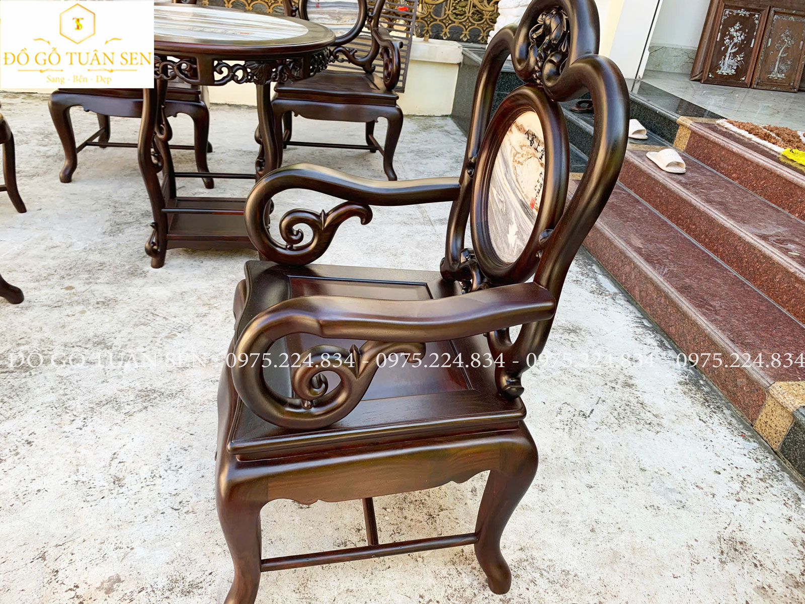Mua bộ ghế guột gỗ trắc của đồ gỗ Tuân Sen